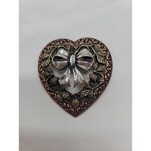 Kerissa Mixed Metal Heart and Strawberry Brooch